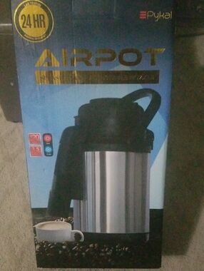 Pykal Airpot Stainless Steel Coffee Server - Silver & Black